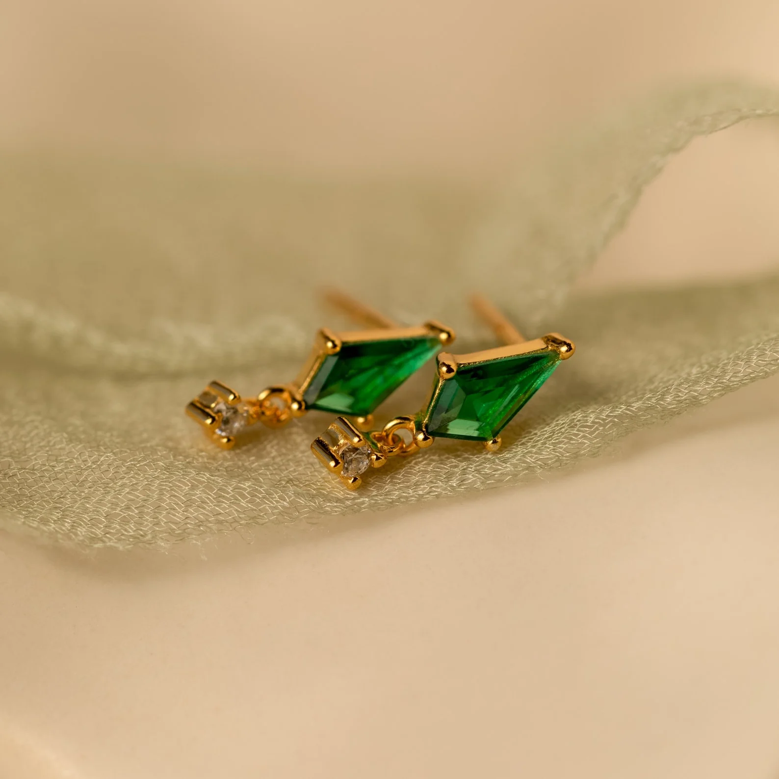 Emerald Kite Dangles
