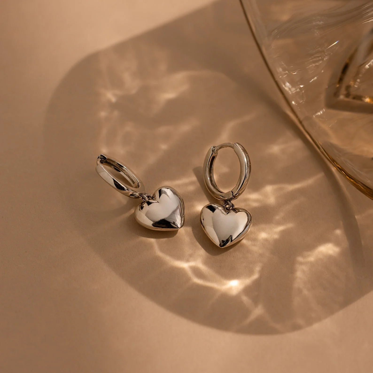 Silver Heart Dangles